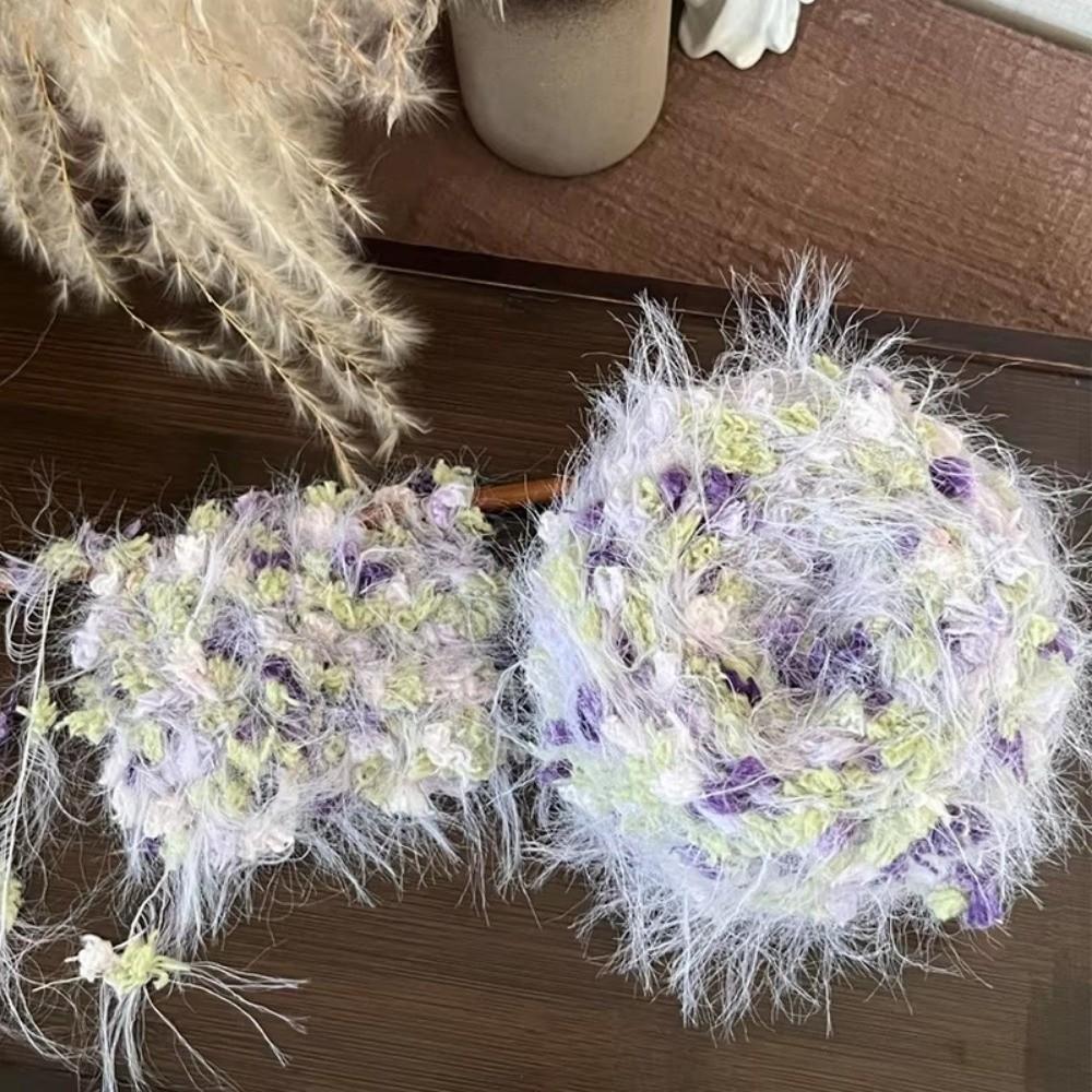 Новая 100г Пряжа Фантазийная с Цветами Разноцветная Смешанная Пряжа Ручная Вязка Крючком Тканая Нить Сумка Поделки