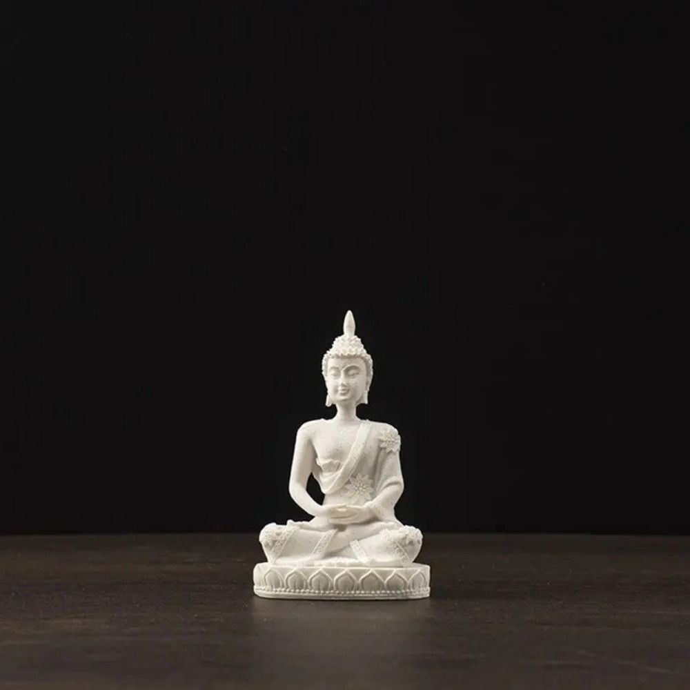 Oriental Culture Sandstone Buddha Green Sandstone Buddha Statue Zen Ornament Lawn