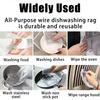 Magic Cleaning Cloth Iron Stick Metal Wipes Rags Magic Dishcloth Wash Towel Silver Steel Wire Kitchen Cloth Thickened Rag 1-20pc