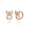 CRANNE 14k Gold Owl One-Touch Earrings (Gold Pin) C24EGP119