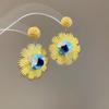 Fashion Niche Exaggerated Round Flower Earrings European American Exquisite Personalized Women Jewelry