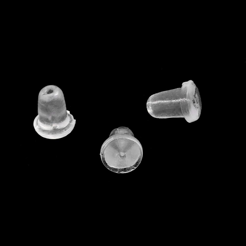 200pcs/lot Rubber Earring Back Silicone Round Ear Plug Blocked Caps Earrings Back Stoppers For DIY Earring Jewelry Making 2031