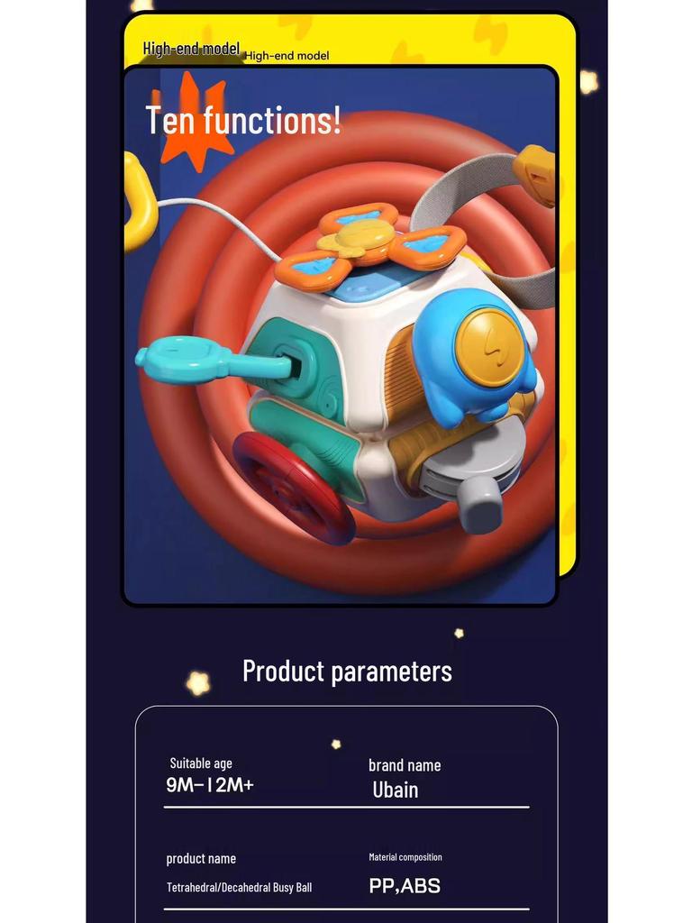 Монтессори Бизи Бокс с шариками: Развивающий кубик для распознавания форм для детей 1-2 лет