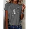 Women's Summer Breathable 3D Printed Dandelion Flower Short Sleeved Top T-shirt
