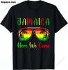2024 New Rasta Reggae One Love Retro Vintage Sunset Jamaica Vacation Tshirt Womens Round Neck Short Sleeved Top