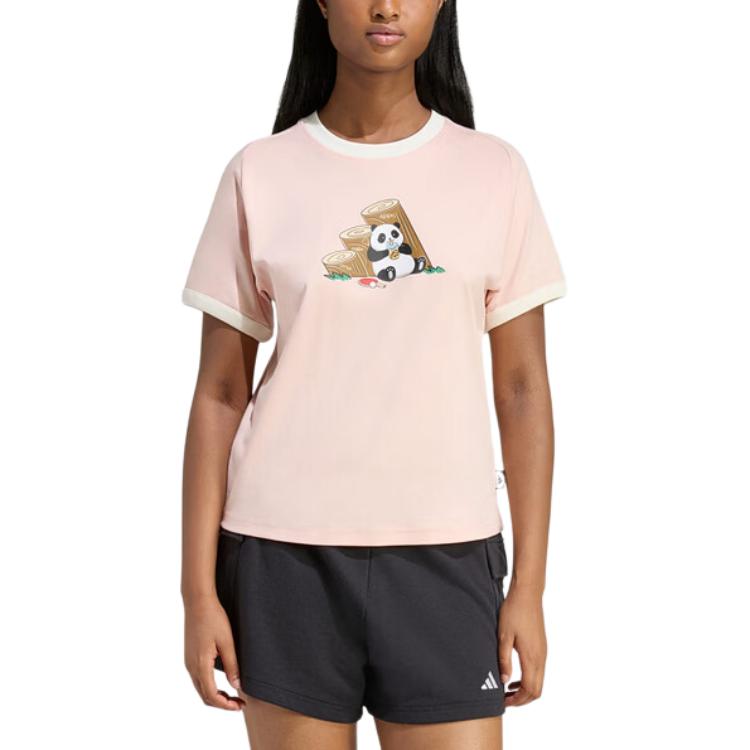 Adidas T-Shirts Women's Pink Crew Neck Moderate KB7213