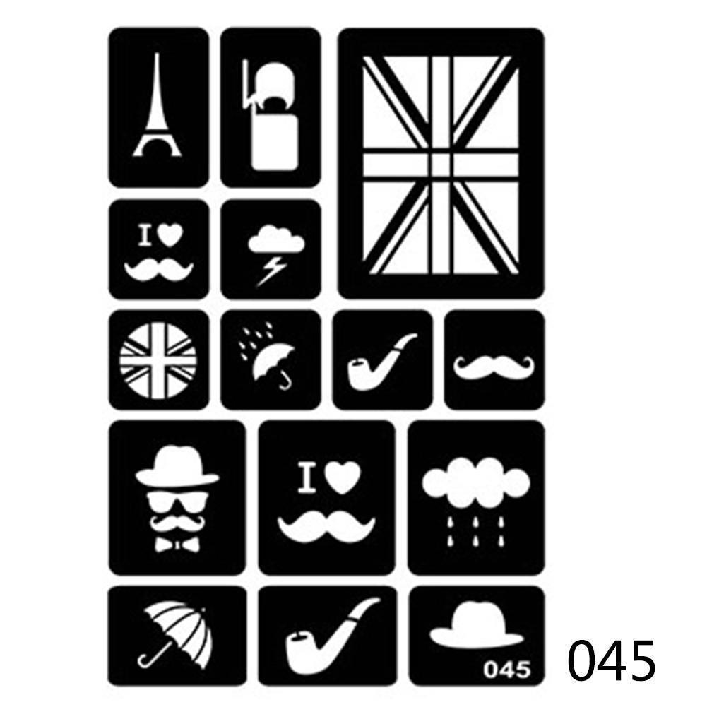 40 стилей, маленькие трафареты для татуировок с аэрографом для женщин и детей, шаблон для рисования, трафарет для татуировки хной для рисования, блестящие татуировки