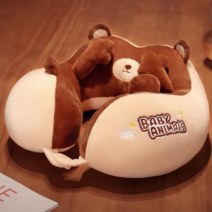 Portable U Shaped Duck Neck Pillow For Travel And Office Use With Cotton Filling