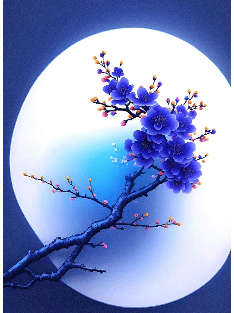 Алмазная картина мозаика цветы серия Rhine Blue One Plum Blossom 5D DIY вышивка крестом украшение для дома