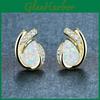 Cut Stud Pear Stone Geometric Earrings For Women Gold Silver Color Water Drop White Blue Bridal Earrings Jewelry Gift