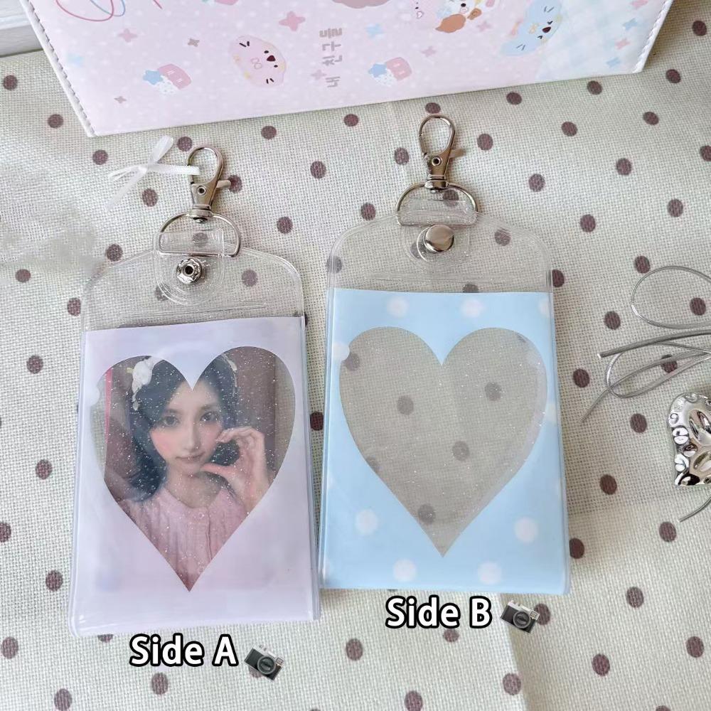 INS PVC Photocard Holder Double-sided Dual-slot Card Protective Case 3-inch Card Storage Card Display Pendant