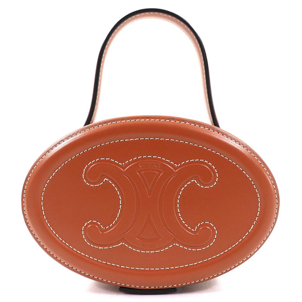 Отличная женская сумка CELINE Oval Menodiaire Cuir Triomphe Коричневая 198613 Б/у