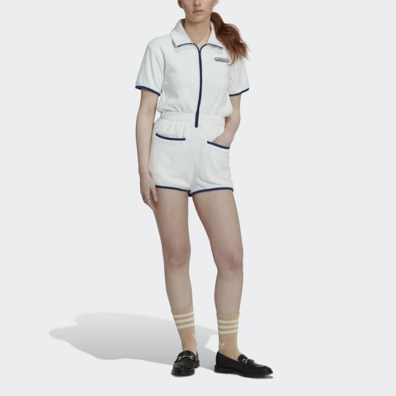 adidas Originals Женский короткий комбинезон-махра Белый HT5937