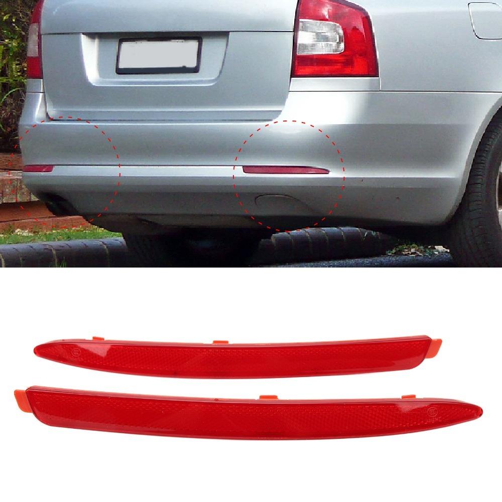 2PCS ABS Bumper Reflector Red Bumper Reflector Set For OCTAVIA 1z Facelift 2009-2012