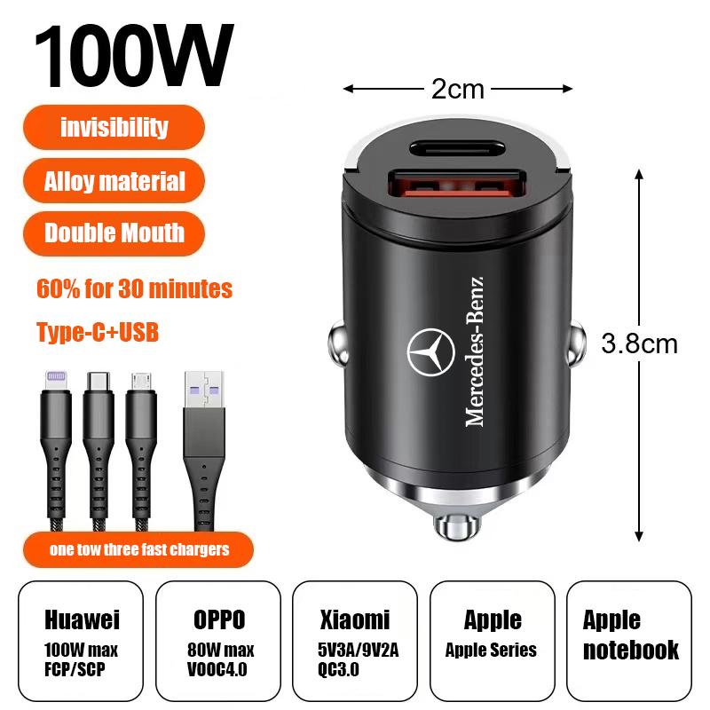 WLX4 Car Mounted Hidden Mini Super Fast Charging Charger Sticker For Mercedes Benz AMG A C E W203 W205 W206 W211 W220 W212 W201 W210