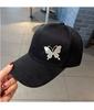 Diamond Metal Butterfly Baseball Cap for Women's Summer Sun Protection and Fashion Duck Tongue Sun Baseball Cap