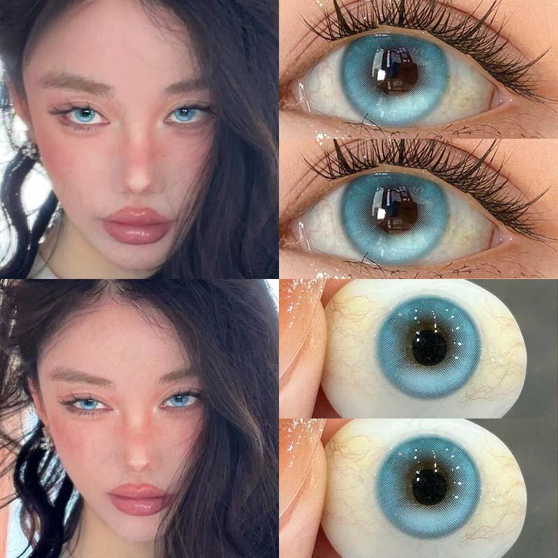 2 шт. Контактные линзы Mini Twilight lamp серые/синие MillCreek Mini размер 14,2 мм