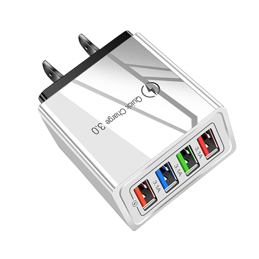 4 USB-адаптера питания, многопортовая USB-зарядная головка 5 В, 3 А, зарядное устройство для мобильного телефона