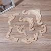Oak Door Decor Crafts Corner Applique Onlay Decal Carved Wave Flower Decorative Wood Appliques