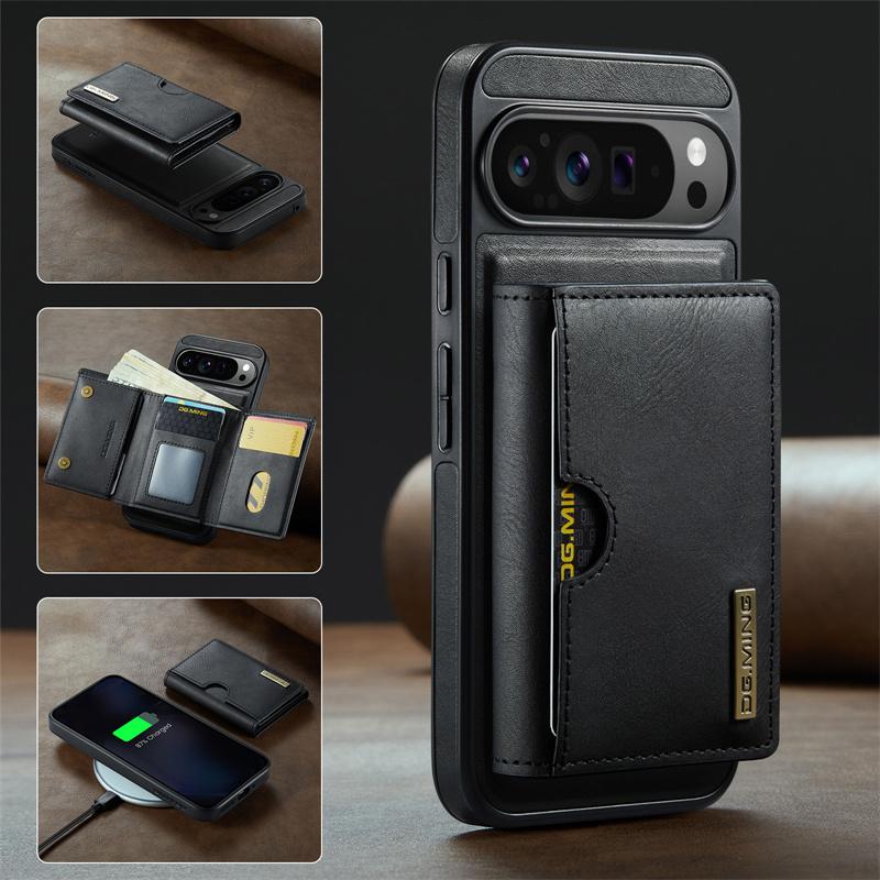 Кожаный чехол-книжка 2-в-1 со съемной магнитной крышкой для Google Pixel 10 Pro XL Pixel 9 Pro Pixel 8 Pro, винтажный кошелек с карманом для карт, задняя крышка, коке