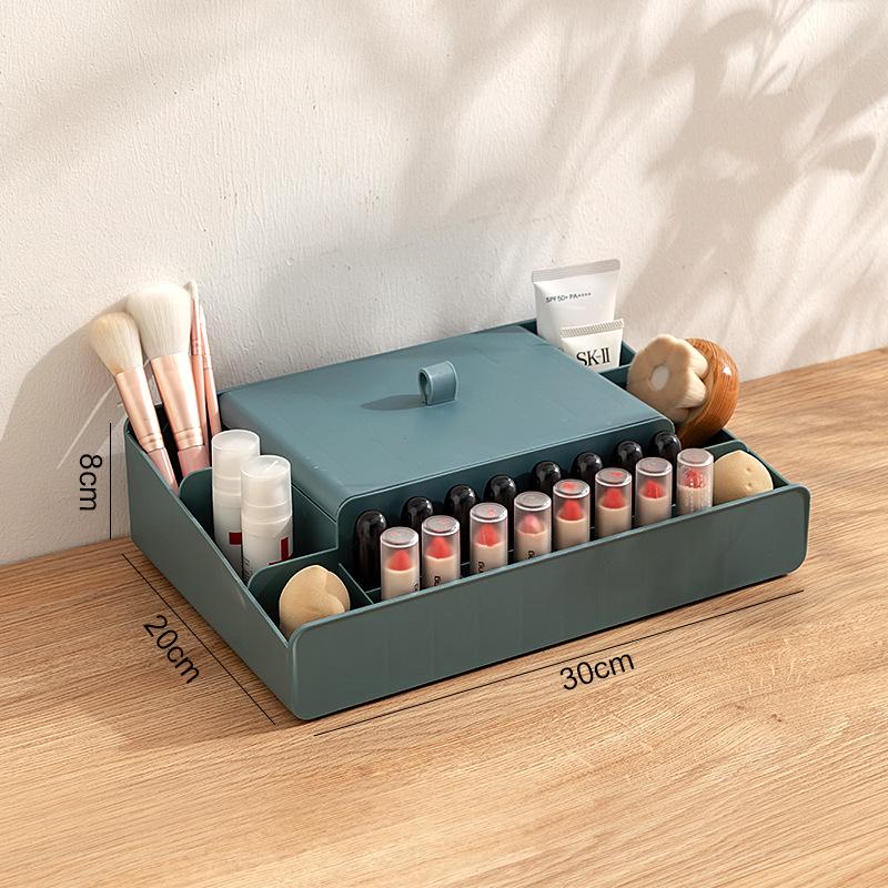 Прозрачный настольный органайзер для косметики с ящиками для губных помад, средств по уходу за кожей, кистей для макияжа и масок