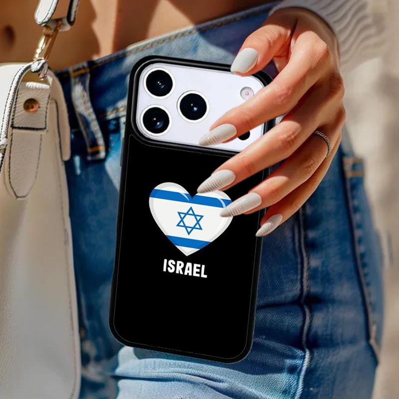 I=srael Flag in Finger Phone Case For iPhone 17 Air 14 15 13 12 Max Cover For Apple 14 15 16 16e 11 Pro Max Plus