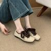 Retro Korean Version Fashion Square Head Single Shoes Women's Shoes Autumn 2025 New Versatile Lace-up Flat Casual Shoes