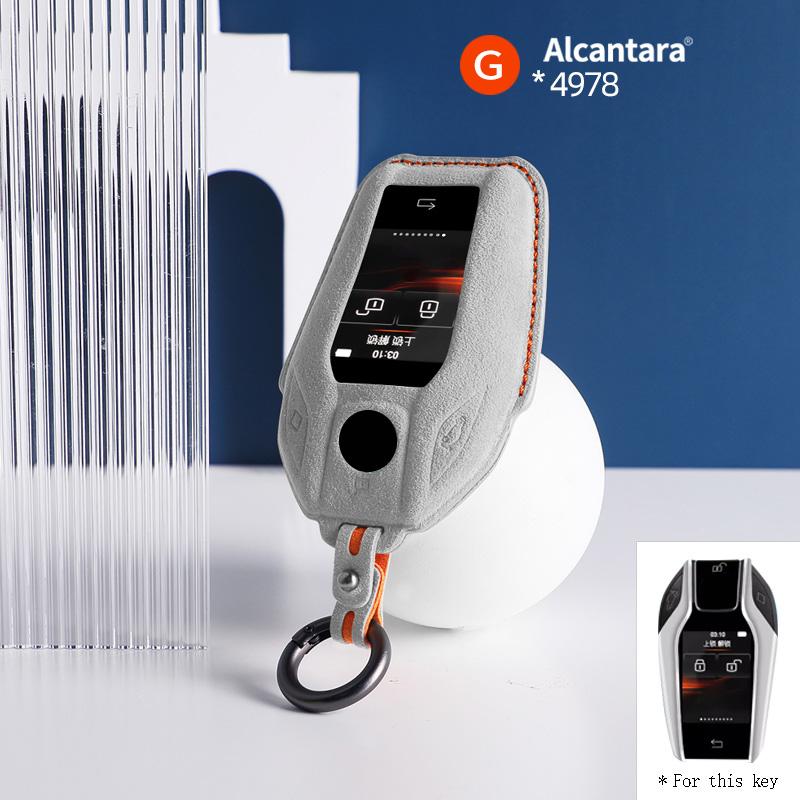 Алькантара для BMW 1 3 5 7 серии X1 X3 X5 X6 X7 F30 G20 F34 f31 G30 G01 F15 G05 I3 Чехол для ключа автомобиля Пульт Замшевый чехол-брелок
