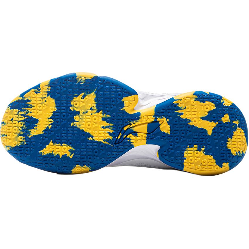 Li Ning Kids Basketball Synthetic Leather Fabric Fashion Sports Comfortable Shock Absorption Rebound Low Top Basketball Shoes Kids Sneaker YKBU130-1