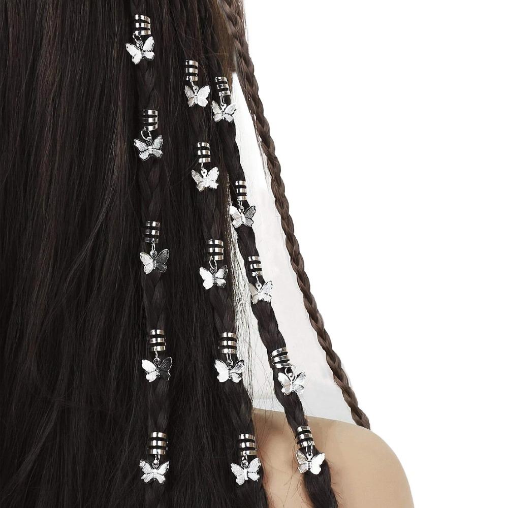 20 шт. бабочка полые волосы кольцо плетение волос косички трубки дреды бусины женщины
