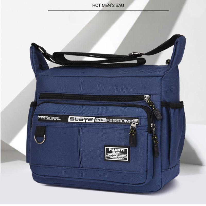 Мужская сумка через плечо из ткани Оксфорд, повседневная дорожная сумка через плечо, большая вместимость, средняя по возрасту, маленькая квадратная сумка, сумка для инструментов