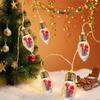 1pc LED Snow Globe Bulb String Light with Xmas Tree & Red Berrys Battery Powered For Home Patio Mantel Fireplace Christmas Decor