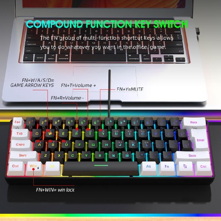Проводная игровая клавиатура Водонепроницаемая игровая клавиатура Клавиатура с RGB-подсветкой