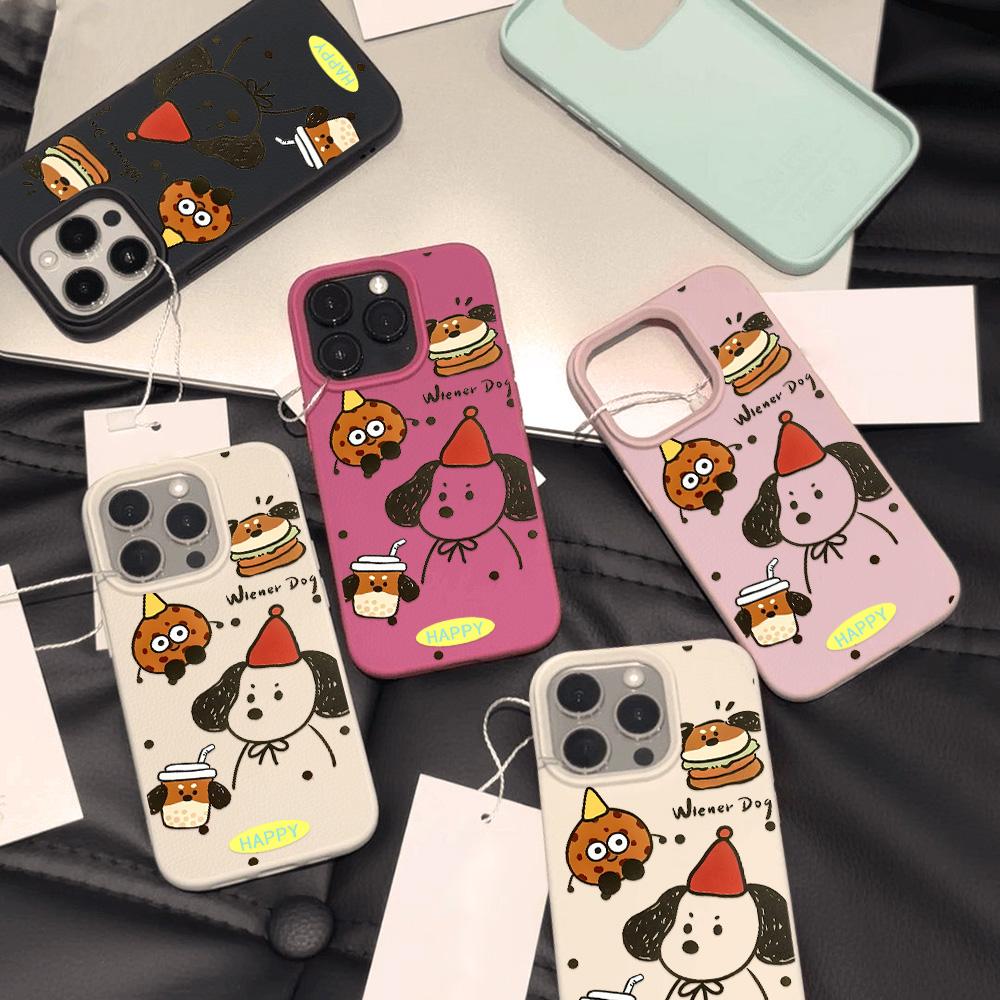 Чехол для телефона iPhone 11 13, чехол для iPhone 12 14 15 16 Pro Max 12 Pro 15 Plus, кожаный, окрашенный, водонепроницаемый, устойчивый к падениям и износу, мультяшный