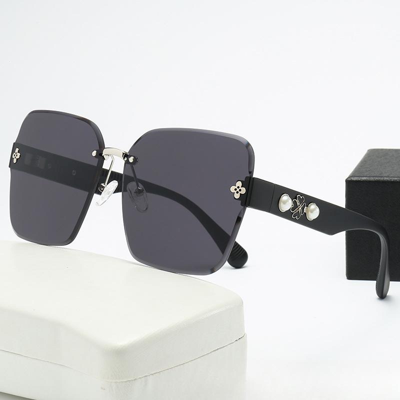 Новые роскошные женские солнцезащитные очки без оправы, отделанные жемчугом. Солнцезащитные очки знаменитостей Tik Tok Tide Online.