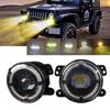 4-дюймовые круглые светодиодные передние противотуманные фары с линзами «ангельские глазки» для бездорожья для Jeep Grand Cherokee 2011-2013/Wrangler JK 2007-2018 XJ