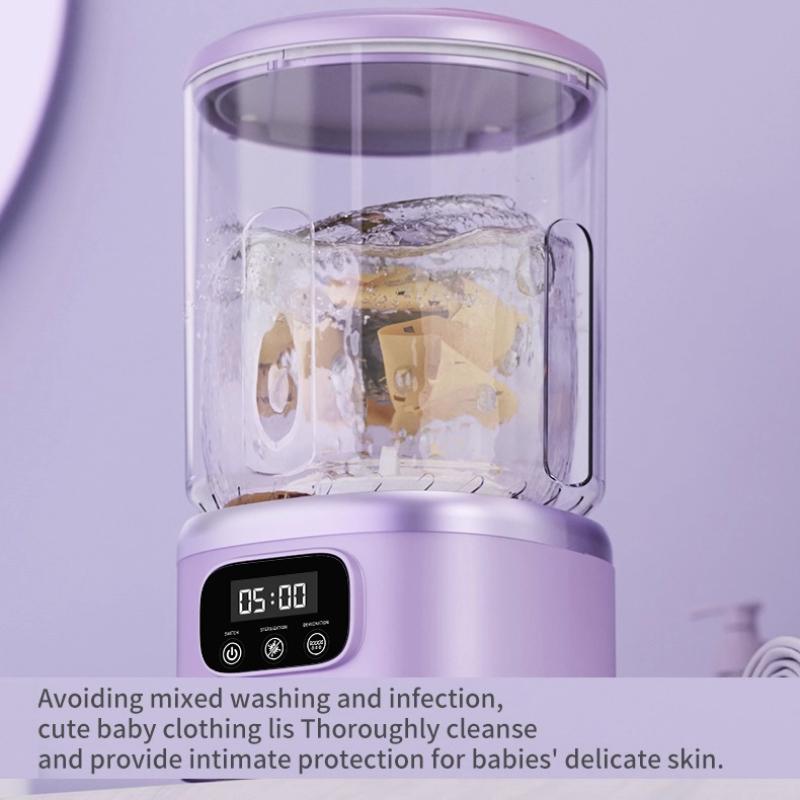 Стиральная машина 2-в-1 для стирки и отжима с мощным двигателем 390 Вт, автоматическим отжимом, мини-стиральной чашей и портативной беспроводной зарядкой
