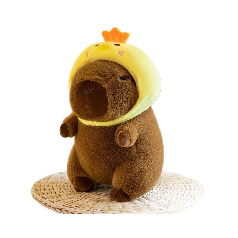 Boutique eight-inch frog hat capybara plush toy scratch doll machine toast snot kapi doll rabbit guinea pig