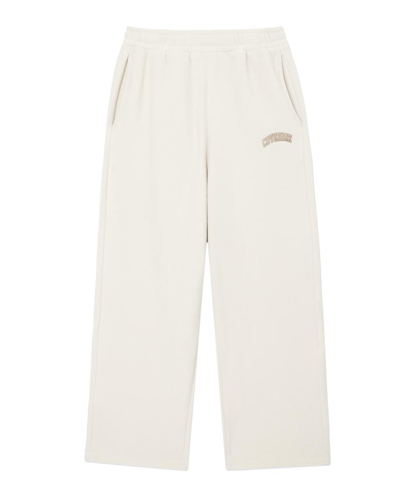 COVERNAT Warm-On Arch Logo Wide Fleece Pants Ivory