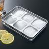 Stainless Steel Ice Cube Tray 6 Cavity Large Whiskey Cubes Mold Fast Release Slow-Melting Whiskey Ice Cube Maker for Cocktails Coffee