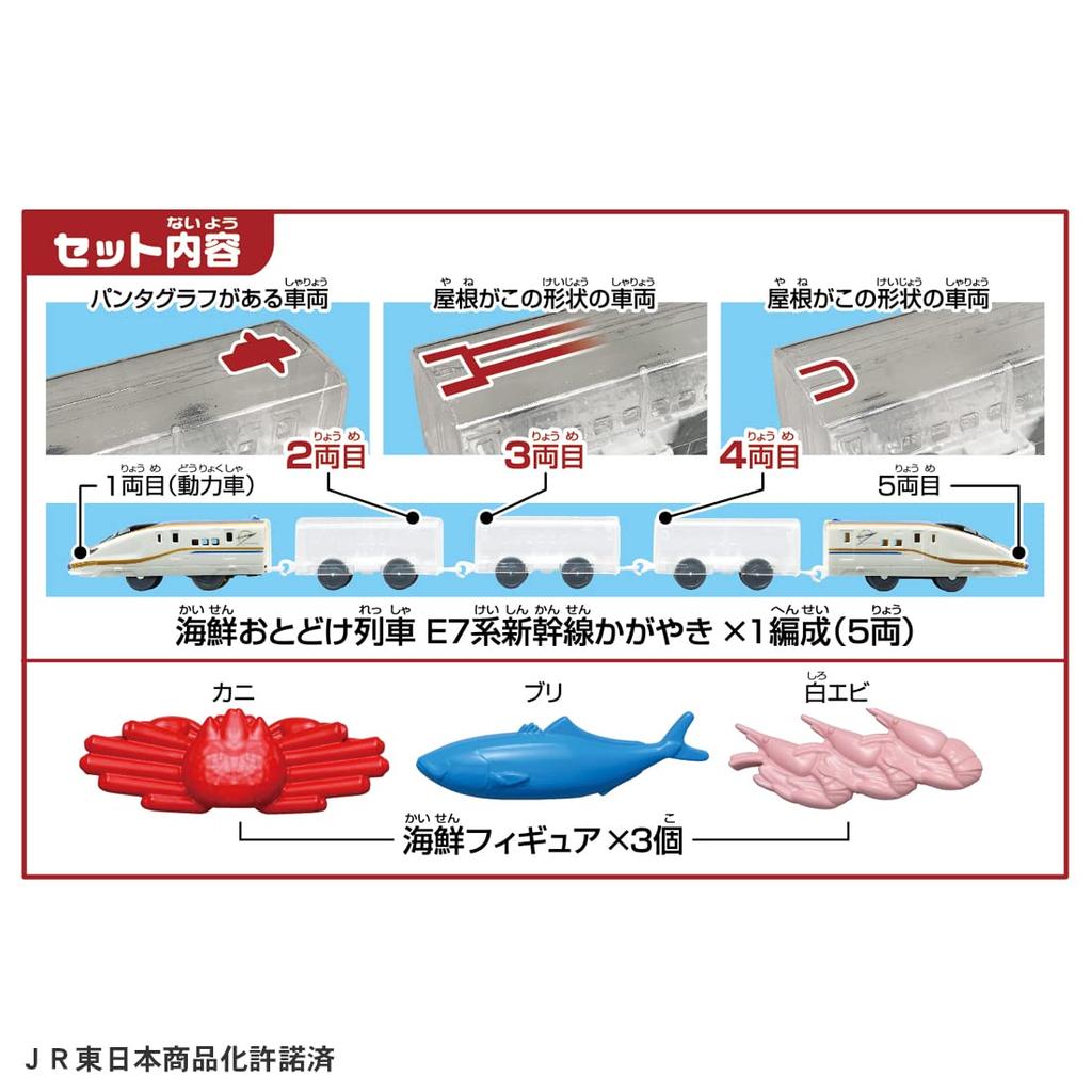 Takara Tomy Plarail Поезд доставки морепродуктов Серия E7 Синкансэн Кагаяки Игрушечный поезд для детей от 3 лет