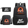 Badbunny Окружающий Мужской и Женский Модный Тренд Рюкзак Студенческий Печатный Школьный Рюкзак Маленькая Сумка Через Плечо Пенал Набор