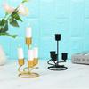 Party Wedding Pillar Candles Black Gold Candlesticks Candle Holders Wrought Iron Candelabra Metal Candle Stands Modern Style