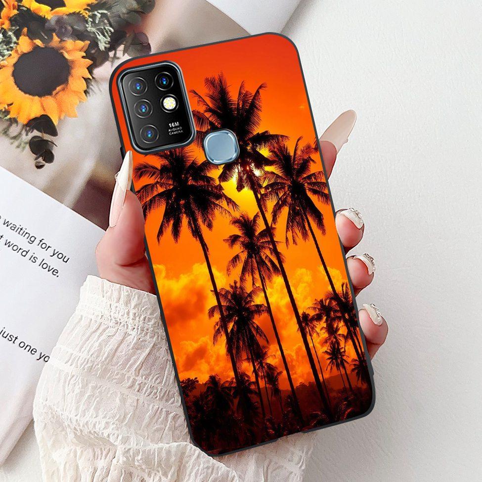 Для Infinix Hot 10 Чехол Силиконовый Милый Кот Модные Цветы Роскошная Расписная Задняя Крышка Для Чехла Телефона Inifnix Hot 10 X682B X682C