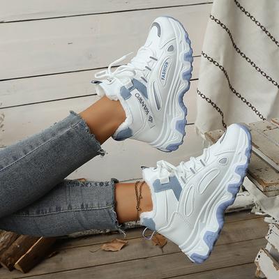 Женские зимние ботинки, теннисные, на платформе, на шнуровке, вулканизированная обувь, новые массивные дышащие сетчатые повседневные женские ботинки