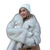 Autumn And Winter Thickened Dyed Pointed Fox Fur Jacket Lazy Wind Fluffy Plush Coat Suit Collar Imitation Fur Jacket