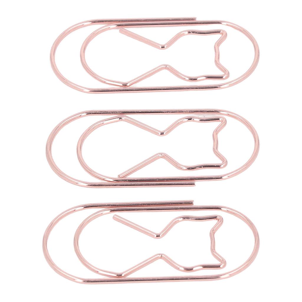 4 Box Cute Cat Paper Clip Fun Shaped Plated Paper Clamp Book Clips Wire Book for File Classification
