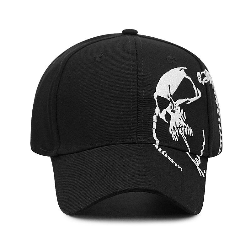 Unisex Side Skull Pattern Embroidery Baseball Caps Spring And Autumn Outdoor Adjustable Fishing Cap Casual Sunscreen Hats