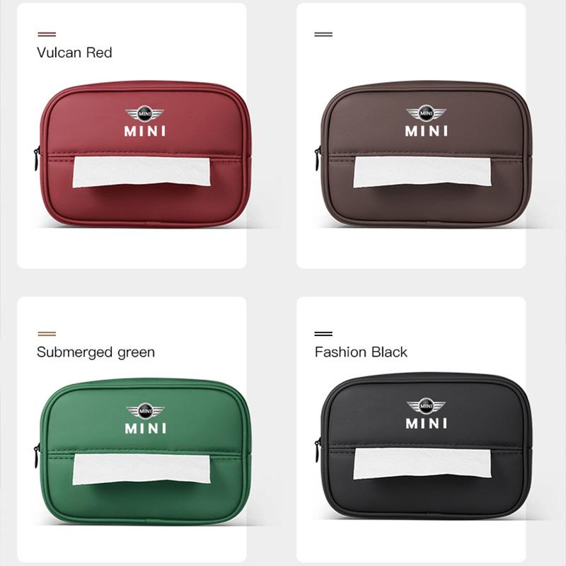 Car Logo Seat Tissue Storage Box Armrests Sunshades For MINI JCW Cabrio Cooper Countryman Aceman Clubman Coupe Paceman Roadster dymfu11