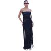 Summer New Sexy Lace Perspective One-word Shoulder High Waist Halter Dress for Women